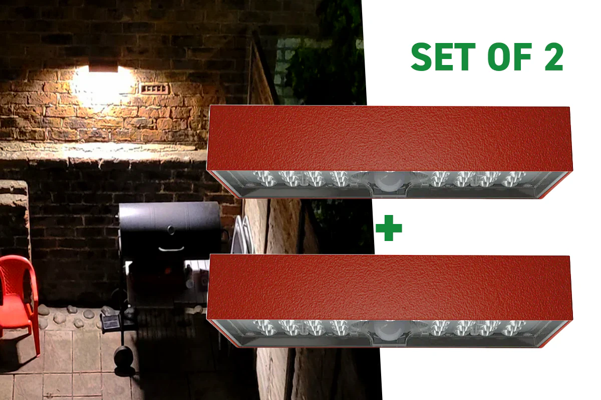 NexSun Brick (Set of 2/4) | 900 Lumens | Decorative Solar PIR Wall Light - Image 3