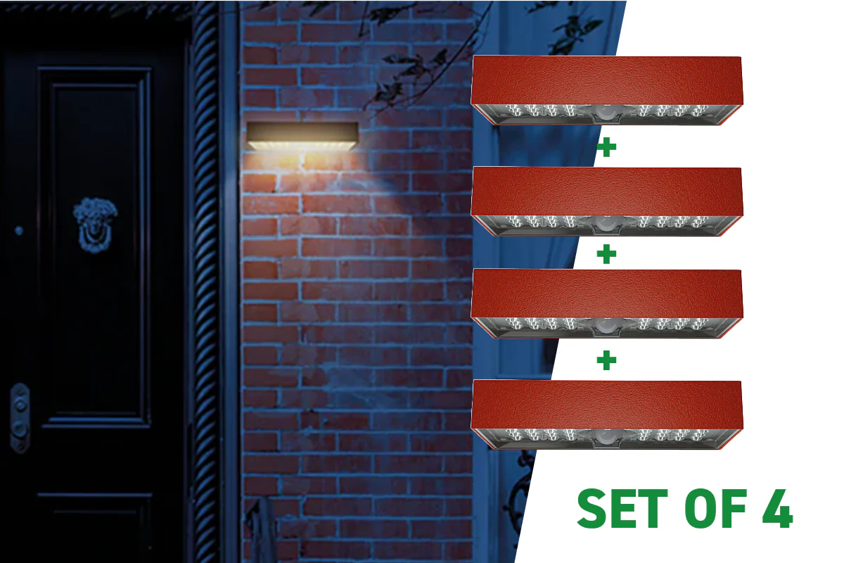 NexSun Brick (Set of 2/4) | 900 Lumens | Decorative Solar PIR Wall Light - Image 4